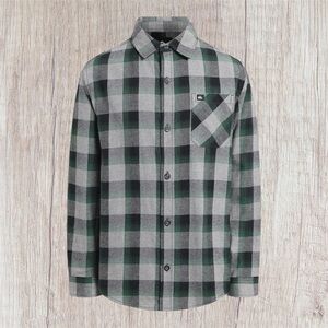 🔥Quiksilver Boys Long Sleeve Flannel Shirt -Pine Porter Comfort Fit Sz S/8 NWT